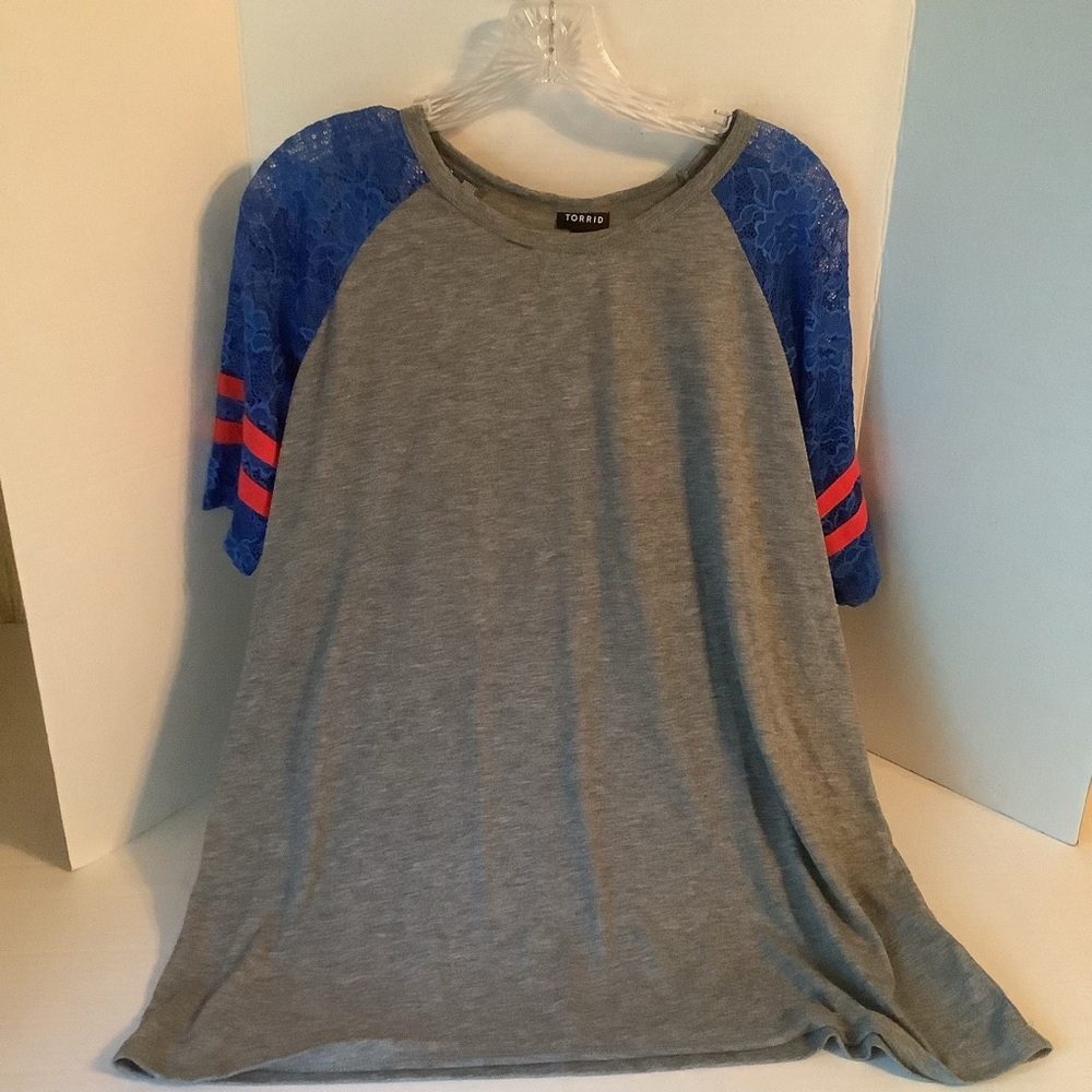 Torrid Short Sleeve T Shirt Gray Blue Size 1X